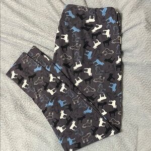 LuLaRoe Gray and Blue Animal Print Leggings